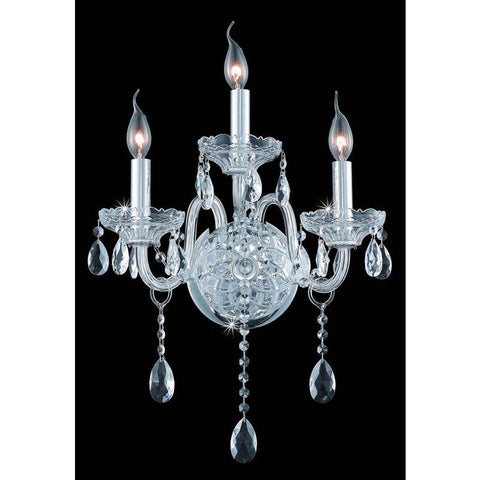 Elegant Lighting Verona 3 light Chrome Wall Sconce Clear Royal Cut Crystal