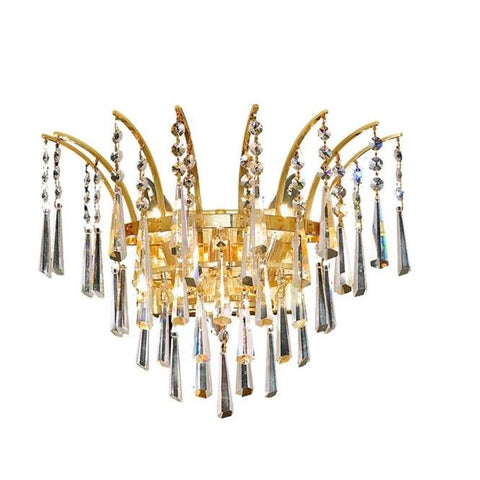 Elegant Lighting Victoria 3 light Gold Wall Sconce Clear Elegant Cut Crystal