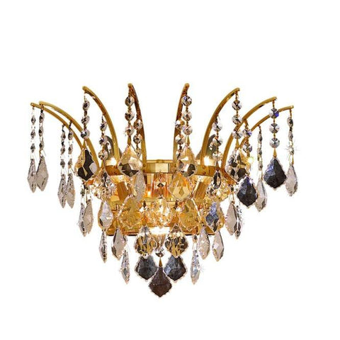Elegant Lighting Victoria 3 light Gold Wall Sconce Clear Royal Cut Crystal