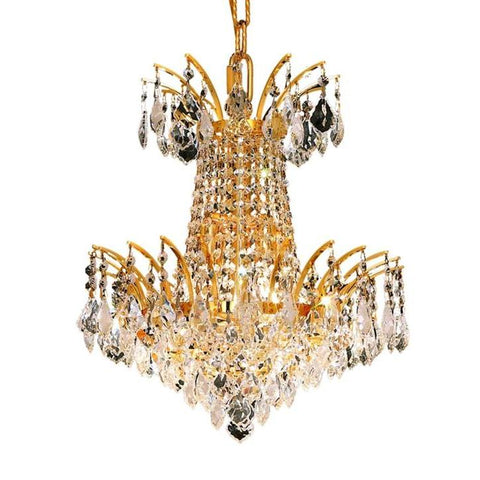 Elegant Lighting Victoria 4 light Gold Pendant Clear Royal Cut Crystal