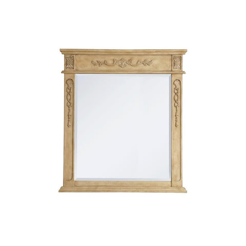 Elegant Lighting Wood frame mirror 32 inch x 36 inch in Antique Beige