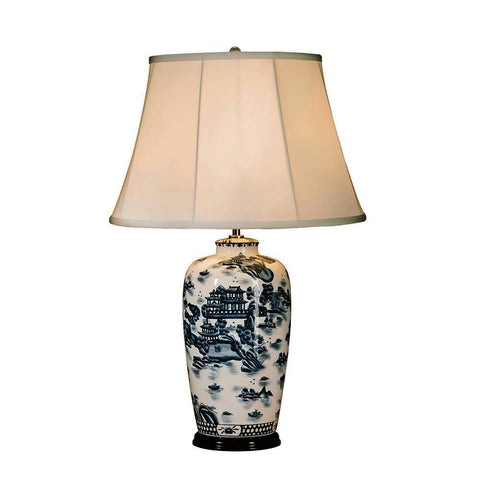 Elstead Lighting Blue Traditional Willow Table Lamp