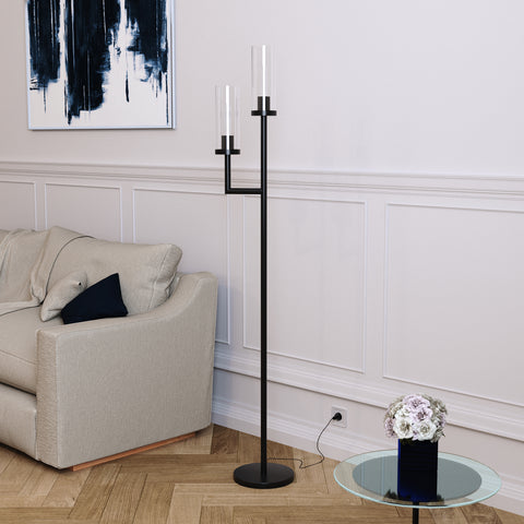 Hudson & Canal Basso Floor Lamp With Double Torchiere