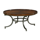 Hammary Barrow 5 Piece Round Coffee Table Set w/ Mahogany Top & Metal Base