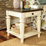 Hammary Heartland Rectangular 1 Drawer End Table w/ Smoky Brown Top & Time-Worn Painted Base