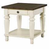 Hammary Heartland 4 Piece Coffee Table Set w/ Smoky Brown Top & Time-Worn Painted Base