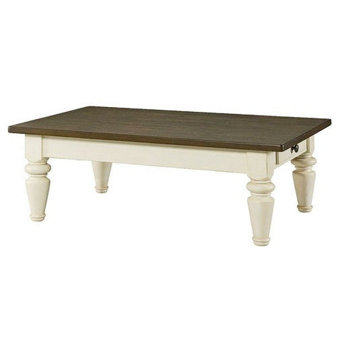 Hammary Heartland Rectangular Cocktail Table w/ Smoky Brown Top & Time-Worn Painted Base