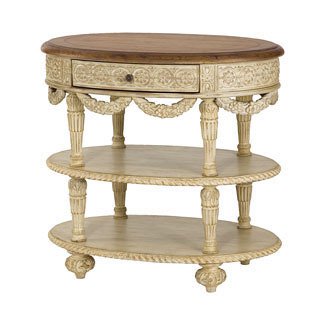 Hammary Jessica McClintock Oval Tiered Accent Table w/ Revival Top in White Veil