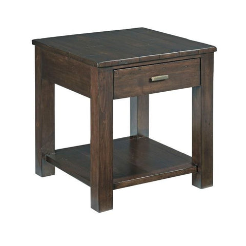 Hammary Reclamation Place Post & Beam Square Drawer End Table