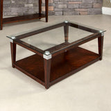 Hammary Solitaire 3 Piece Rectangular Coffee Table Set in Dark Brown