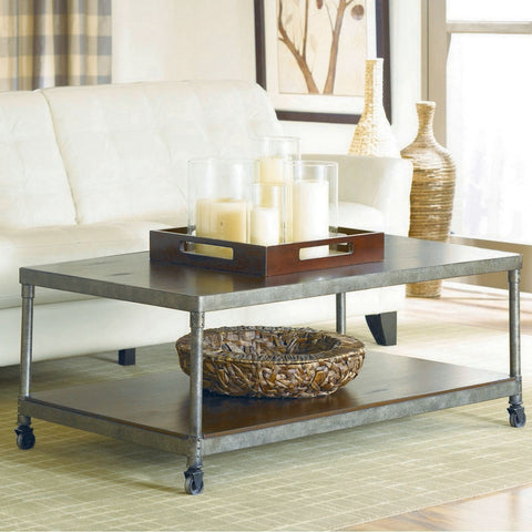 Hammary Structure Rectangular Cocktail Table with Casters