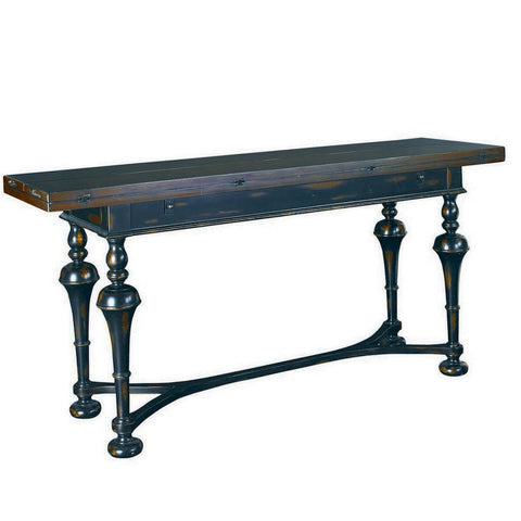 Hammary T73026-00 Hidden Treasures Console Table in Distressed Black and Brown