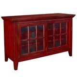 Hammary T73199-99 Hidden Treasures Entertainment Console in Heavily Textured Red