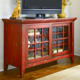 Hammary T73199-99 Hidden Treasures Entertainment Console in Heavily Textured Red