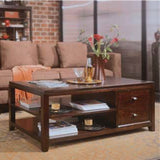 Hammary Tribecca Rectangular Cocktail Table in Root Beer
