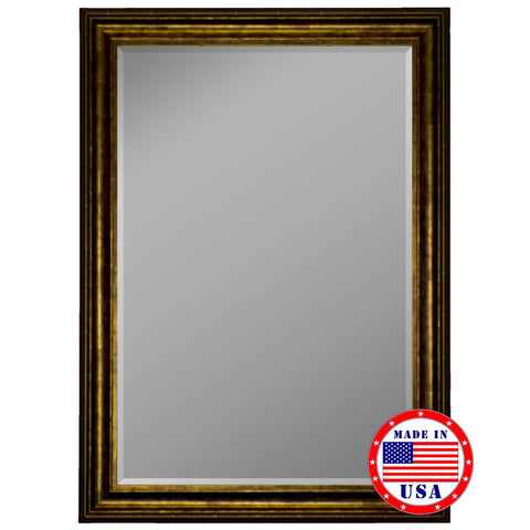 Hitchcock Butterfield Austrian Stepped Mahogany Silver Trim Framed Wall Mirror 8126000