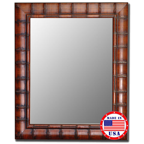 Hitchcock Butterfield Fruitwood Bamboo Framed Wall Mirror