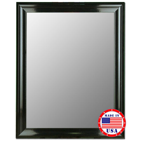 Hitchcock Butterfield Glossy Black Grande Framed Wall Mirror