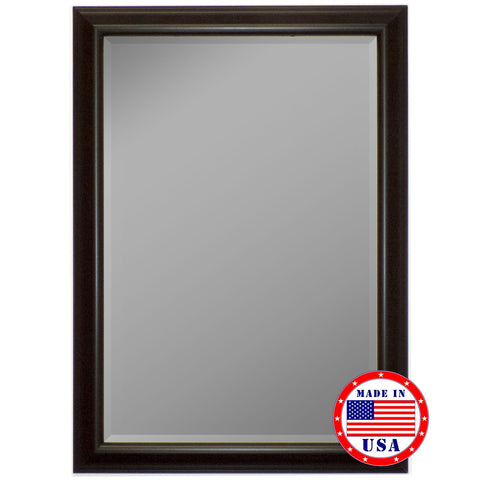 Hitchcock Butterfield Glossy Silver Smoked Black Framed Wall Mirror