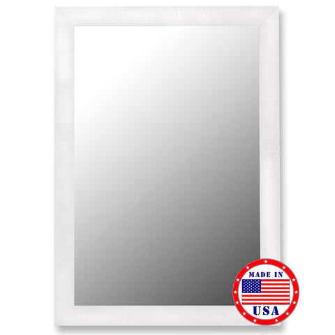 Hitchcock Butterfield Nuevo Glossy White And Petite Ribbed Framed Wall Mirror