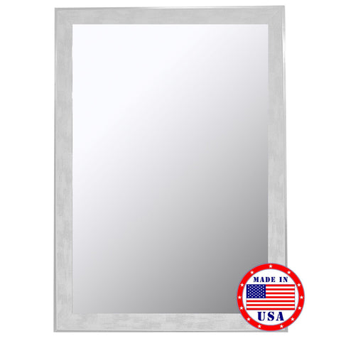 Hitchcock Butterfield Scratched Wash White And Silver Trim Framed Wall Mirror 8049000