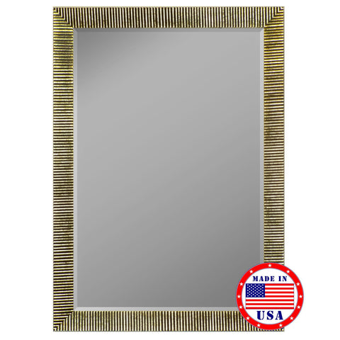 Hitchcock Butterfield Textured Silver Ribbed Framed Wall Mirror