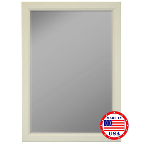 Hitchcock Butterfield White Satin Profile Edge Framed Wall Mirror