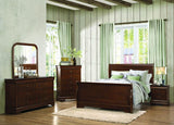 Homelegance Abbeville 4 Piece Sleigh Bedroom Set in Brown Cherry