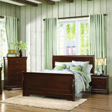 Homelegance Abbeville Sleigh Bed in Brown Cherry