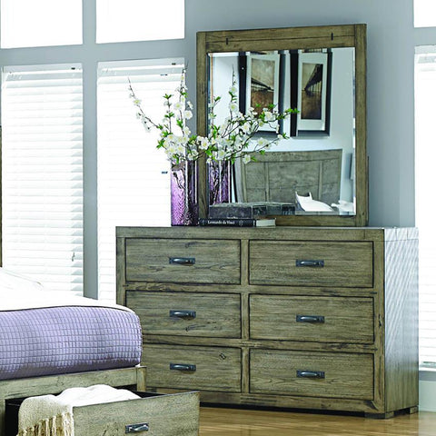 Homelegance Abbott 6 Drawer Dresser & Mirror in Driftwood
