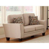 Homelegance Adair Love Seat With 2 Pillows In Beige Fabric