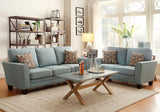 Homelegance Adair Love Seat With 2 Pillows In Teal Fabric