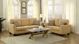 Homelegance Adair Love Seat With 2 Pillows In Yellow Fabric