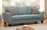 Homelegance Adair Sofa With 2 Pillows In Teal Fabric