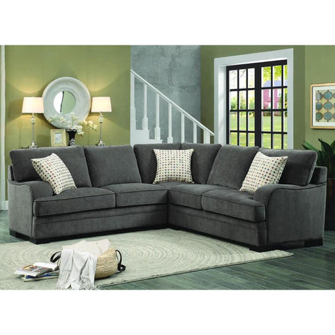 Homelegance Alamosa 3 Piece Sectional Sofa in Brown Chenille