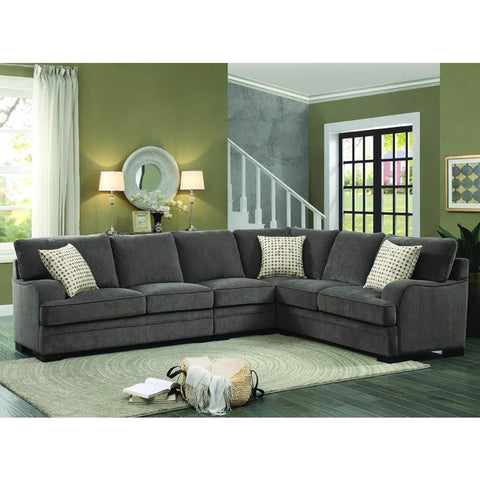Homelegance Alamosa 4 Piece Sectional Sofa in Brown Chenille