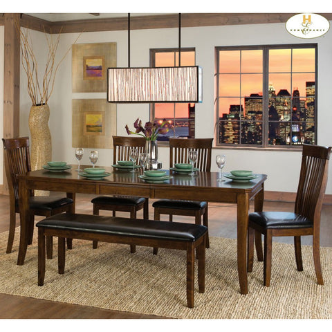 Homelegance Alita 6 Piece Extension Dining Room Set in Warm Cherry