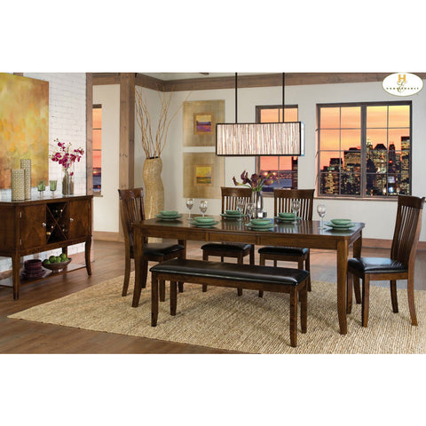 Homelegance Alita 7 Piece Extension Dining Room Set in Warm Cherry