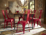 Homelegance Amara Metal Side Chair in Red