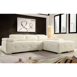 Homelegance Amare Sectional Sofa in White Leather