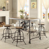 Homelegance Angstrom 5 Piece Round Counter Height Table Set w/Counter Height Stools in Light Oak