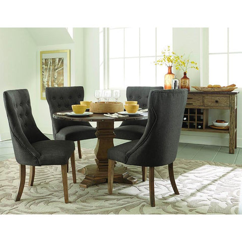 Homelegance Anna Claire 6 Piece Round Dining Room Set w/Side Wing Chairs in Driftwood