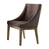 Homelegance Anna Claire Curved Arm Chair in Neutral Grey Fabric