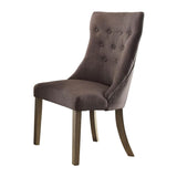 Homelegance Anna Claire Side Wing Chair in Neutral Grey Fabric