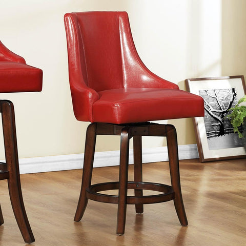 Homelegance Annabelle Swivel Counter Height Chair in Red