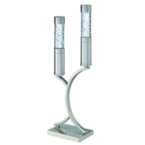 Homelegance Annalina Table Lamp in Glass & Satin Nickel Metal