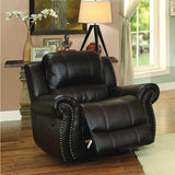 Homelegance Annapolis Glider Reclining Chair in Dark Brown Leather Gel Match