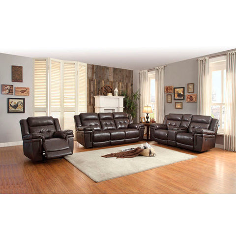 Homelegance Anniston Three Piece Sofa Set In Dark Brown Airehyde