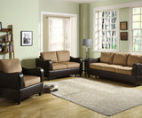 Homelegance Anthony 3 Piece Living Room Set in Brown & Dark Brown