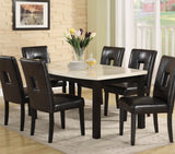 Homelegance Archstone 7 Piece 60 Inch Dining Room Set w/ White Chairs